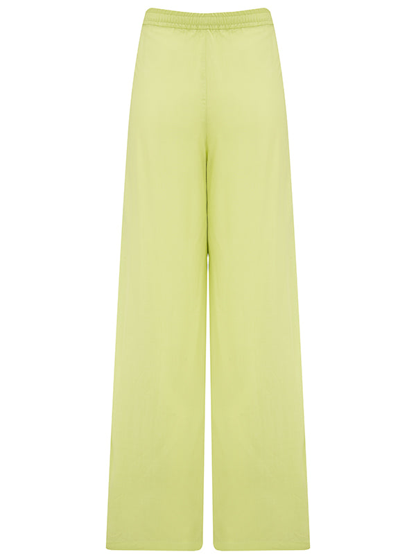 Camille PJ Lounge Trousers in Lime Organic Bamboo back view