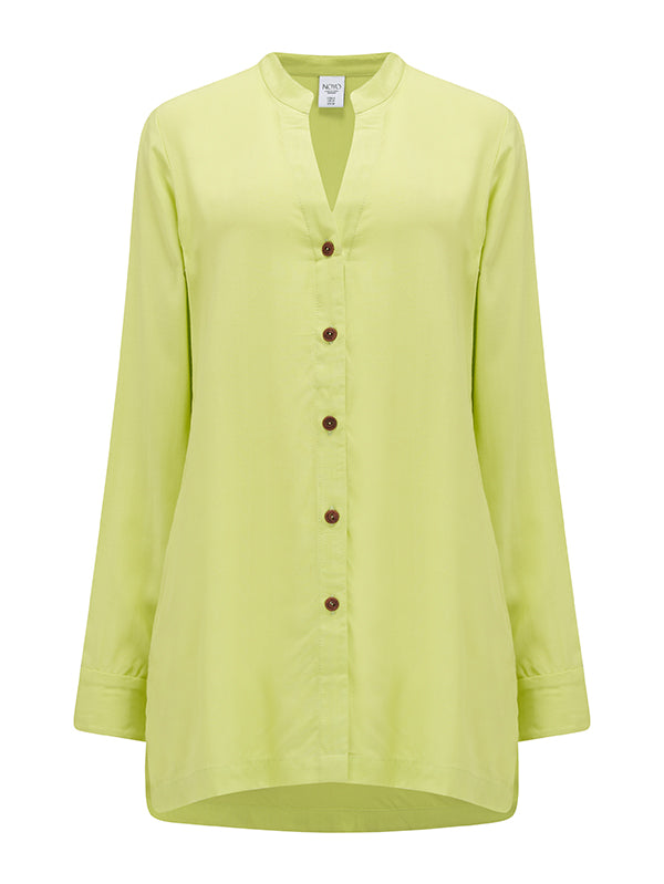 Danielle PJ Top in Lime Organic Bamboo front view
