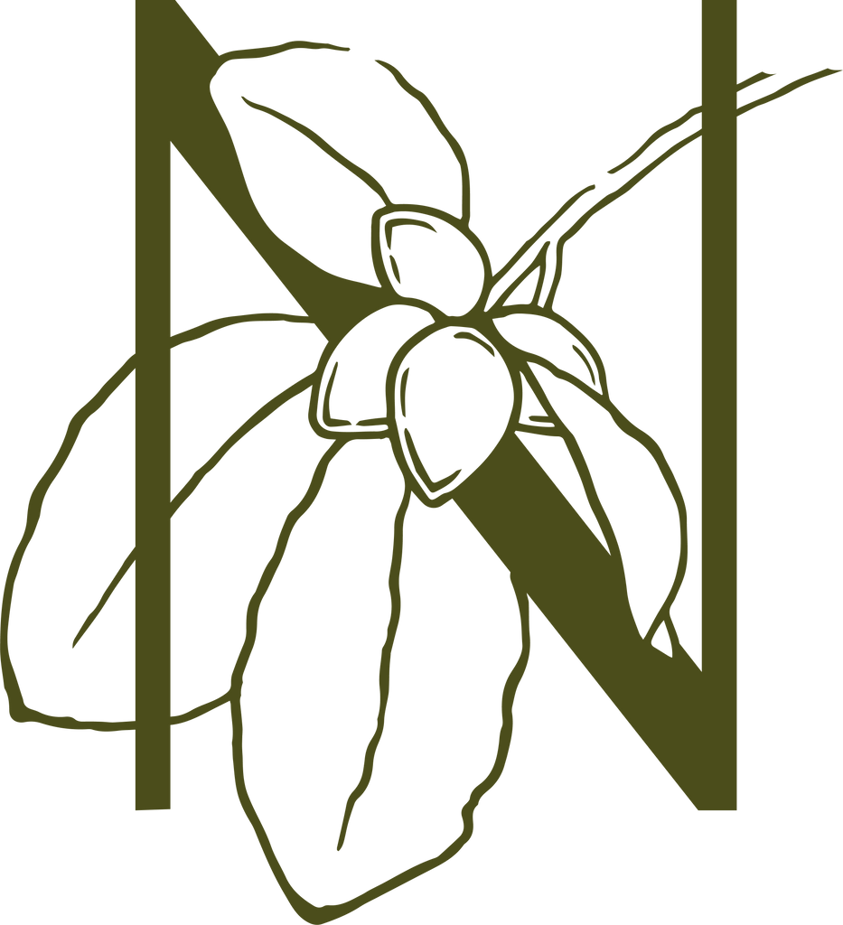 NOYO Bequia brand stamp with noyau vine leaf