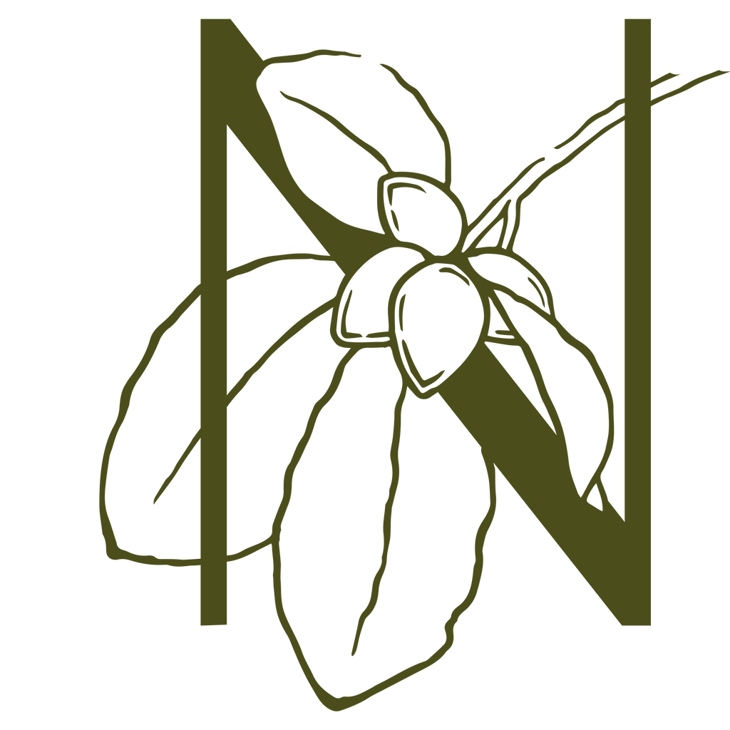 NOYO Bequia brand stamp featuring the noyau vine leaf
